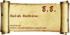 Baluh Balbina névjegykártya